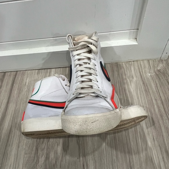 Nike Womens Blazer Mid '77 D/MS/X High Top Sneakers White Orange Teal Size 8.5 - Picture 4 of 10